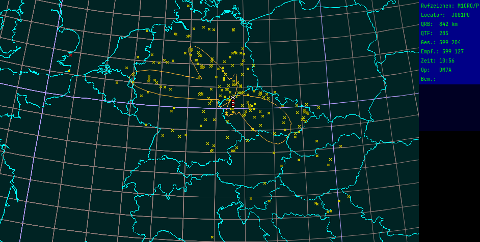 Polar map for 435 MHz